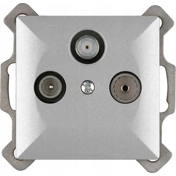 Elektrická zásuvka Anténní zásuvka nástěnná Abex stříbrná