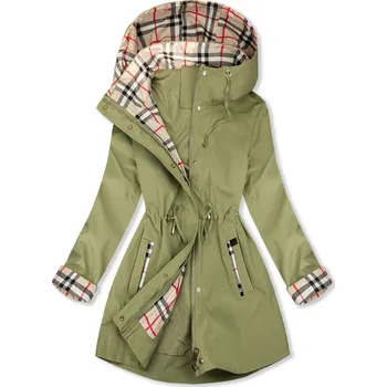 Dámský kabát Khaki přechodný trenčkot