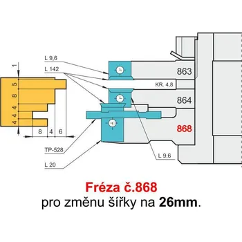 Frézka Fréza č. 868 pro obložkové zárubně s VBD - změna na 26mm