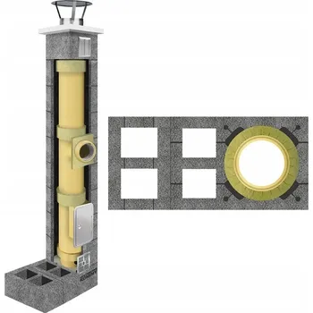Komín Keramický komín, komínový systém fi 180, 13 m, sada 36 x 78 cm, kompletní 4W