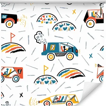 Fototapeta Tapeta pro děti AUTA Závody Dráha Tvary Dekorace