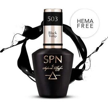 Lak na nehty Hybridní lak na nehty Černý Krycí 503 Black Tulip 8 ml SPN Nails