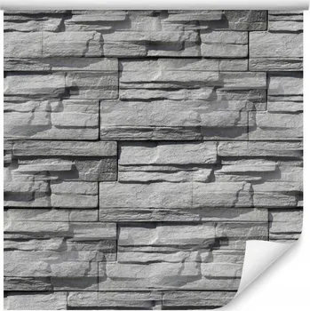 Tapeta Tapeta Samolepicí v Rolích Šedá CIHLA Břidlice Zeď