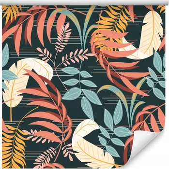 Fototapeta Tapeta pro teenagery – barevné listy, vzory, pruhy