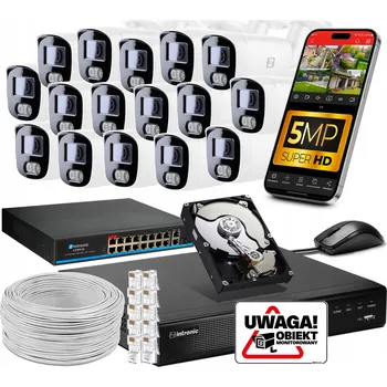 IP kamera Sada IP POE monitoringu B5 16 kamer 5MPx AUDIO APLIKACE + SWITCH