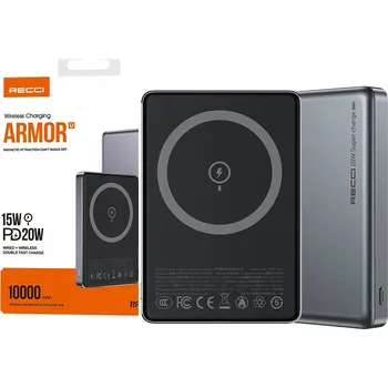 Powerbanka Powerbank Recci 10000 mAh stříbrný