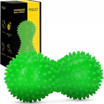 Masážní míček Dvojitý SENZORICKÝ MÍČ s výstupky masážní míček 4FIZJO zelený