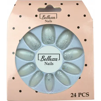 Umělé nehty UMĚLÉ BROKÁTOVÉ TIPY NA NEHTY - 24 ks - ZJ1