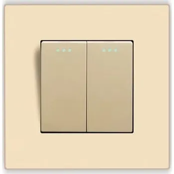 vypínač DVOJITÝ VYPÍNAČ SVĚTLA 2 TLAČÍTKA PLAST PC KLASICKÝ