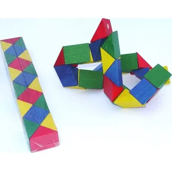 Hlavolam Česká dřevěná hračka Dřevěný hlavolam had barevný