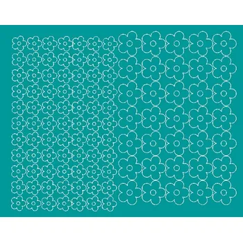 Obraz NÁLEPKA NA KOLO PŘILBU KVĚTINY SAMOLEPKY KVÍTKA 112 KUSŮ TYRKYSOVÝ LESK