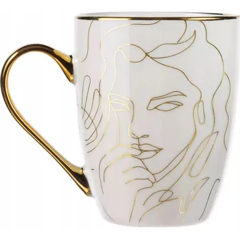 Keramický hrnek s ozdobným zlacením MANY BEAUTY | 380 ml, vzor 1