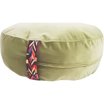 Polštář Velký polštář na meditaci - světle zelený samet