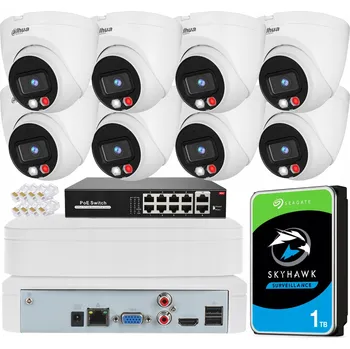 Bezpečnostní kamera Monitorovací sada Dahua 8x IPC-HDW1439V-A-IL-0280B 4Mpx Den/Noc Barevný obraz