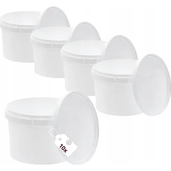 Dóza na potraviny Kbelík 10x 0,5L na potraviny BÍLÝ s víkem