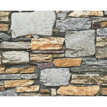 Obraz Tapeta šedá béžová cihla kámen 3D břidlice 35938-3