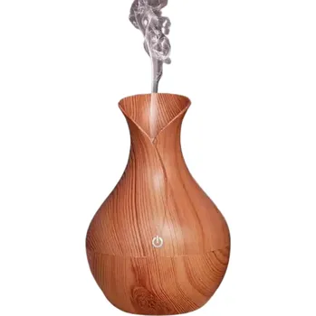 Aroma difuzér DIFUZÉR VŮNĚ ZVLHČOVAČ VZDUCHU AROMATERAPIE DŘEVĚNÝ DESIGN SVĚTLÝ