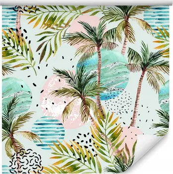 Fototapeta Tapeta do ložnice Palmy Listy Geometrické vzory