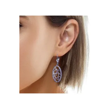 Náušnice Masivní visací stříbrné náušnice srdíčka