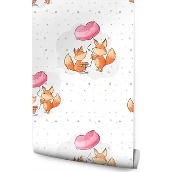 Fototapeta Tapeta pro holčičku LIŠKY Balónky Trojúhelníky