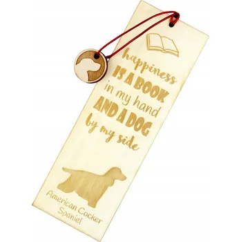 Doplněk ke knize Americký kokršpaněl - gravírovaná záložka do knihy se psem, jméno psa