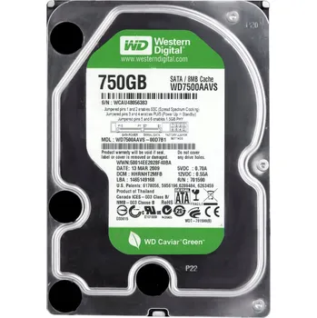 Pevný disk WD GREEN 750GB 7.2K 8MB SATA II 3.5" WD7500AAVS