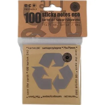 Set školních potřeb Karteczki samoprzylepne eko 75x75mm 100K beżowe