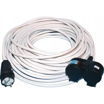 Napájecí kabel Prodlužovací Kabel přívod s lištou Hilark 5 m 2 ks zásuvky černý