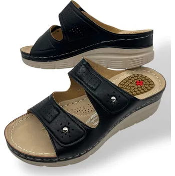 Dámské pantofle Lathay moda Dámské černé zdravotní pantofle 02 Barva: Černá, Velikost: 38