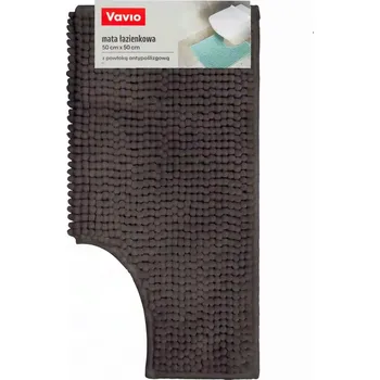 Koupelnová předložka Koupelnová předložka s protiskluzovou úpravou a výřezem 50x50 cm, tmavě šedá