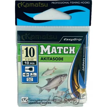 Rybářský háček Kamatsu Akitasode Match Háčky na plováky černé 10 ks
