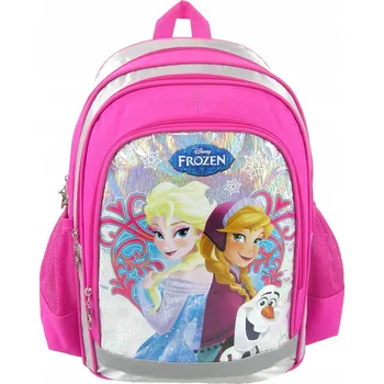 Školní batoh Vícekomorový Školní batoh Ledové Království Derform, odstíny šedé a stříbrné, růžová 1 l