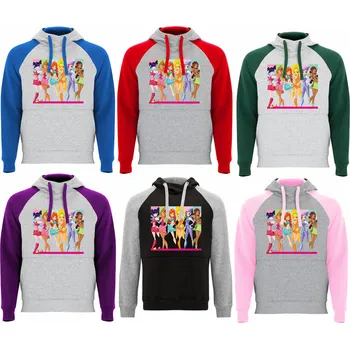 Dívčí mikina Dívčí dvojbervná mikina Winx Club Barva: Melírová / světle růžová, Velikost: 3XL