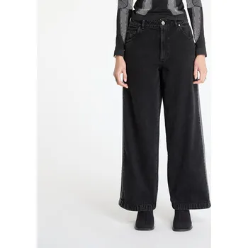 Dámské džíny Džíny adidas Adicolor Denim 3-Stripes Track Pants Black 28/30