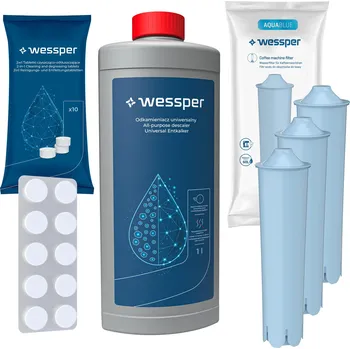 Příprava kávy 3x Filtr Wessper pro kávovary JURA + Tablety 10 ks + Odvápňovač 1L