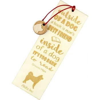 Doplněk ke knize Akita gravírovaná záložka do knihy se psem, jméno psa