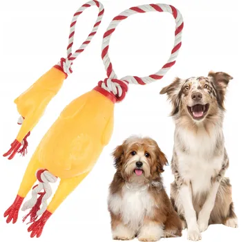 Hračka pro psa Přetahovadlo pro psa Wesoły Pupil KUPEREK Z KURCZAKA ze sznurem nie piszczy