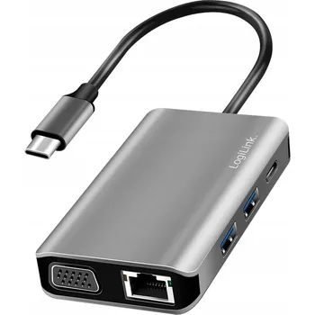 USB HUB 7v1 Dokovací stanice USB-C 3.2 Gen1 PD 100W 4K HDMI/VGA Gigabit LAN