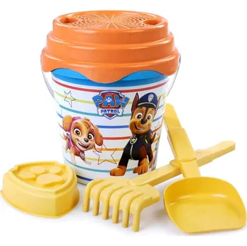 Hračka na písek Pískový set kyblík s formičkou a nástroji Tlapková Patrola sada na písek 5ks