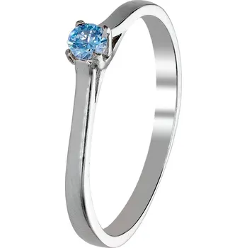 Prsten Zlaton Prsten bílé zlato se světle modrým kamenem vel.54 1.45g 000830811241