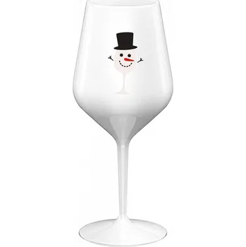 Sklenice SNĚHULÁČEK - bílá nerozbitná sklenice na víno 470 ml