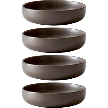 Talíř Audo CPH Set čtyř tmavě hnědo šedých porcelánových hlubokých talířů AUDO NEW NORM 13,5 cm