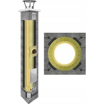 Komín Keramický komín, komínový systém K fi 180, 15 m, izolovaná zateplená sada