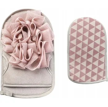 Houbička na mytí a masáž Ecarla květina oboustranná růžová