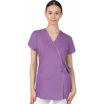 Pracovní zástěra 50 DÁMSKÝ ZAVINOVACÍ LÉKAŘSKÝ PLÁŠŤ / HALENA / TUNIKA, KOSMETICKÝ ZÁSTĚRA, MODEL 322