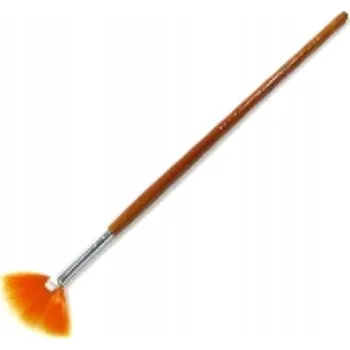 Kosmetický štětec Štětec Vějíř, štětka na prach, třpytky, masky, řasy, rozjasňovač, HNĚDÝ