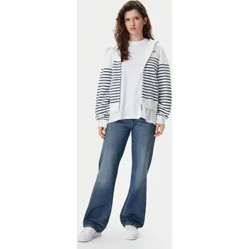 Dámská mikina Tommy Jeans Mikina Script Logo DW0DW20303 Bílá Boxy Fit XXS