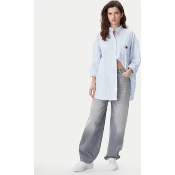 Pánská košile Tommy Jeans Košile Badge DW0DW20289 Světle modrá Oversize M