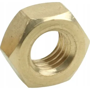 Matice Šestihranná matice mosazná M16 zlatá 16 mm