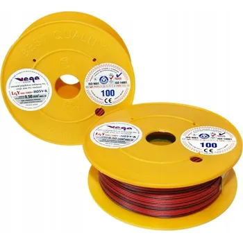 elektrický kabel Kabel LGY/H05V-K 0,50 mm2 100 m Červeno-Černý (Červený a Černý)